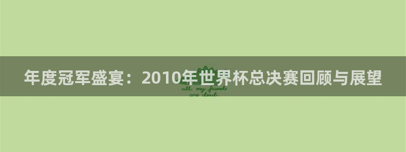 世界杯欧洲区世预赛赛程：年度冠军盛宴：2010年世界杯总决赛回顾与展望